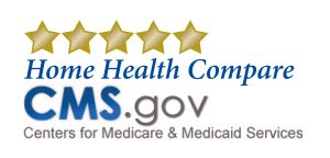 Home Health Compare 5 star rating from centers for medicare and medicaid services from CMS.gov .