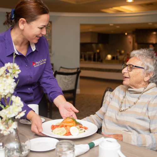 Residents of Paul's Run enjoy delicious food from our kitchen